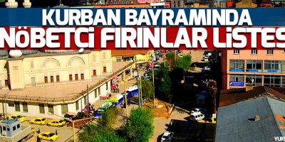 Kurban Bayramında Nöbetçi Fırınlar Listesi