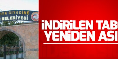 Kayyumun indirdiği Kürtçe tabela yeniden asıldı