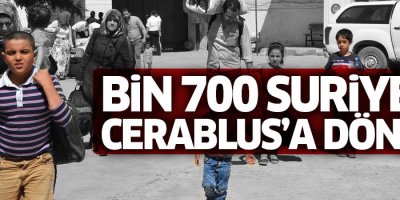 1700 Suriyeli Cerablus'a döndü