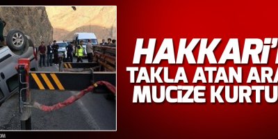 Takla atan araçta mucize kurtuluş