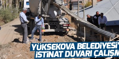 Yüksekova Belediyesi’nden İstinat Duvarı Çalışması