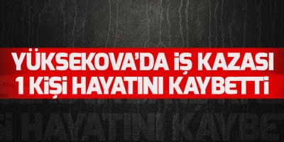 Yüksekova'da iş kazasında 1 kişi hayatını kaybetti