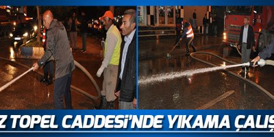 Cengiz Topel Caddesi'nde Yıkama Çalışması