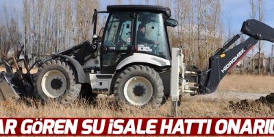 Hasar gören su isale hattı onarılıyor