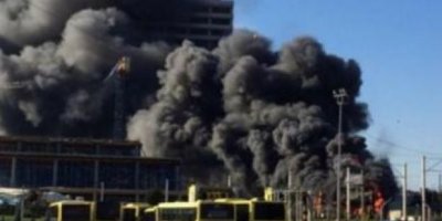 Bursa'da şantiyede yangın