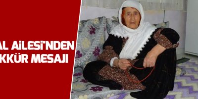 Baykal Ailesi'nden teşekkür mesajı