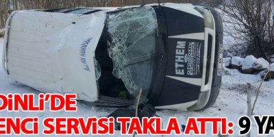 Şemdinli’de öğrenci servisi devrildi 9 yaralı