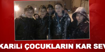 Hakkarili çocukların kar sevinci