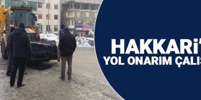 Hakkari’de yol onarım çalışması