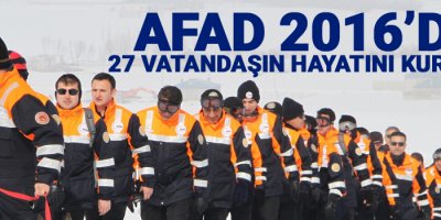 AFAD 2016’da 27 vatandaşın hayatını kurtardı