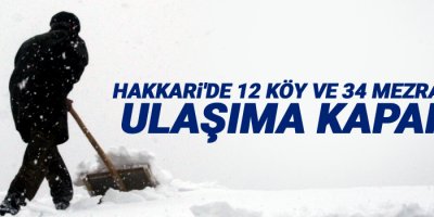 Hakkari'de 12 köy ve 34 mezra yolu ulaşıma kapandı