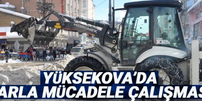 Yüksekova'da karla mücadele çalışması
