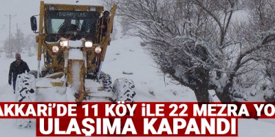 Hakkari’de 11 köy ile 22 mezra yolu ulaşıma kapandı