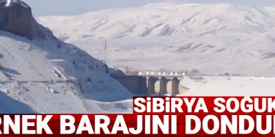 Sibirya soğukları Zernek Barajını dondurdu