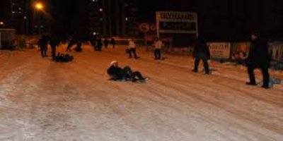 Tepsi ile kayak keyfi