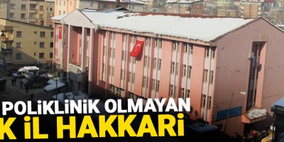 Özel poliklinik olmayan tek il Hakkari