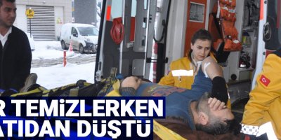 Kar temizlerken çatıdan düştü
