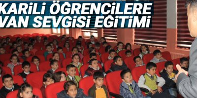 Hakkarili öğrencilere hayvan sevgisi eğitimi