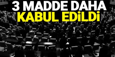3 Madde daha kabul edildi