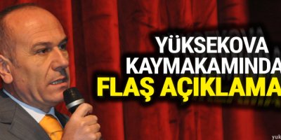 Yüksekova Kaymakamından flaş açıklamalar