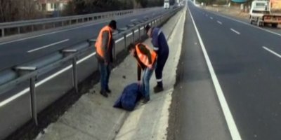 Lastiği patlayan otomobil takla attı