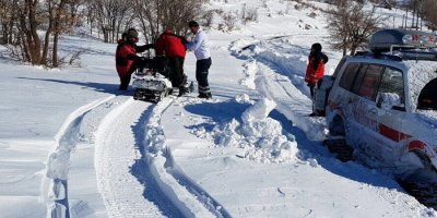 Kar motoruyla hasta kurtarma operasyonu
