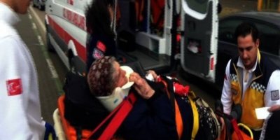 Yaşlı kadına vinç çarptı