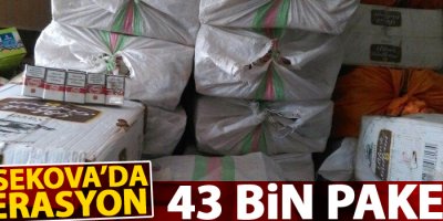 43 bin paket kaçak sigara ele geçirildi