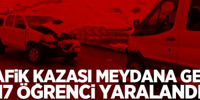 Öğrenci servisi kaza yaptı: 17 yaralı