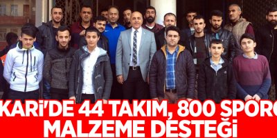 Hakkari'de 44 takım, 800 sporcuya malzeme desteği