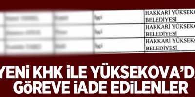 Yeni KHK ile Yüksekova'da göreve iade edilenler