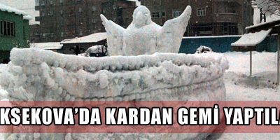 Yüksekova'da Kardan Gemi Yaptılar