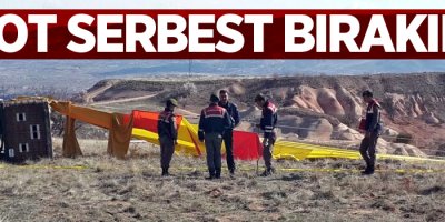 Düşen balonun pilotu serbest bırakıldı