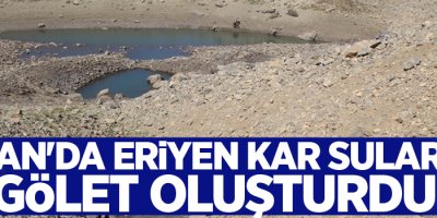Van'da eriyen kar suları gölet oluşturdu