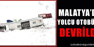 Yolcu otobüsü devrildi