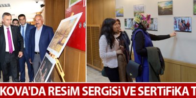 Yüksekova'da resim sergisi ve sertifika töreni