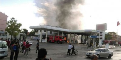 Akaryakıt istasyonunda korkutan yangın
