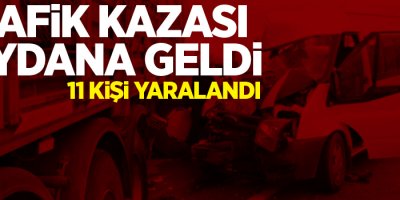 Kontrolden çıkan tır karşı şeride geçerek minibüse çarptı: 11 yaralı