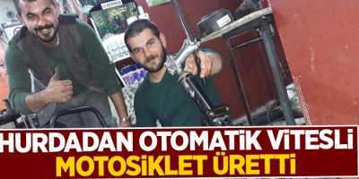 Vanlı motosiklet ustası hurdadan otomatik vitesli motosiklet üretti 