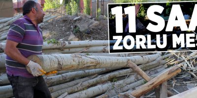 Ağaç kabuğu soyarak geçimini sağlamaya çalışıyor