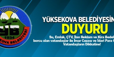 Yüksekova Belediyesinden duyuru (İLANDIR)