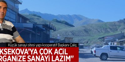 “Yüksekova'ya çok acil organize sanayi lazım”