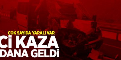 İşçi minibüsü tıra arkadan çarptı: 2’si bebek 18 yaralı