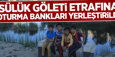 Sülük Göleti etrafına oturma bankları yerleştirildi