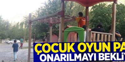 Çocuk oyun parkı onarılmayı bekliyor