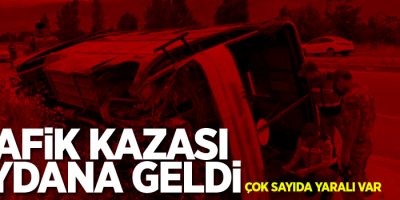 İşçi minibüsü devrildi: 19 yaralı