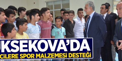 Yüksekova’da öğrencilere spor malzemesi desteği