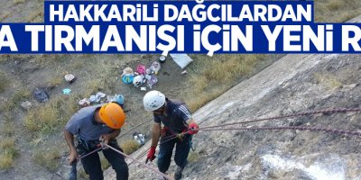Hakkarili dağcılardan kaya tırmanışı için yeni rota