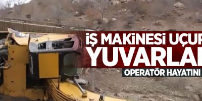 Şemdinli'de iş makinesi uçuruma yuvarlandı, Operatör hayatını kaybetti