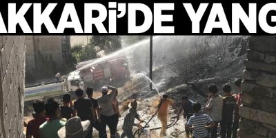 Hakkari'de boş arazide yangın